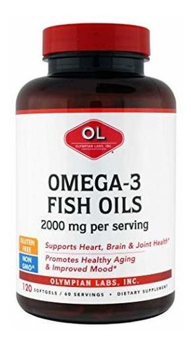 Olympian Labs Omega-3 Aceites De Pescado, 2000 Mg Por Porció