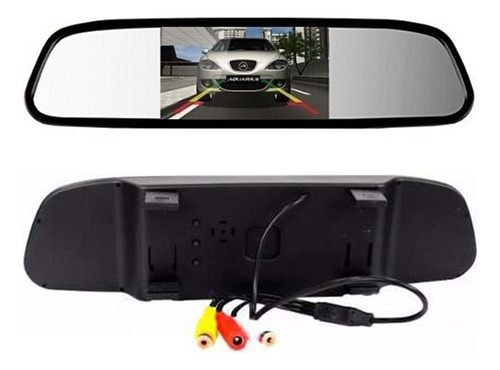 Imagem 2 de 9 de Espelho Retrovisor Monitor Com Câmera De Ré Tela Lcd 4,3
