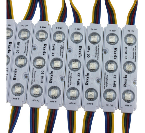 Rextin 200 Unidades De 12 V 5050 Smd 3 Modulos Led Rgb Que C