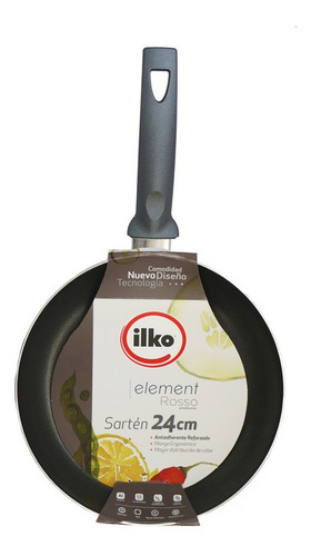 Imagen 2 de 10 de Sarten Antiadherente 24cm Design Element Rosso Ilko