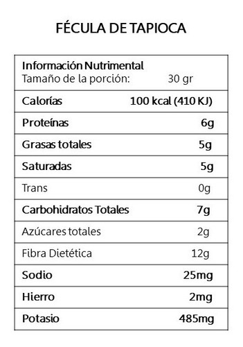 Imagen 3 de 3 de Almidón Fécula De Tapioca (mandioca, Yuca) 2 Kg