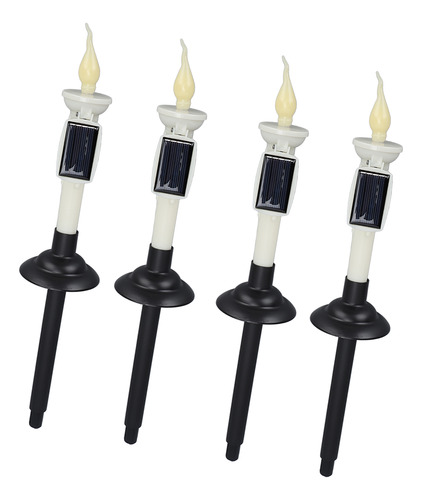 4 Velas Cónicas Que Parpadean De Color Amarillo Cálido