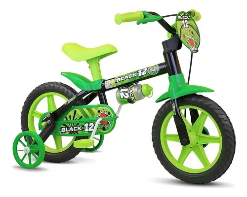 comprar Bicicleta Infantil Nathor Aro 12 Menino Black De 2 A 5 Anos Cor Pretou002FVerde