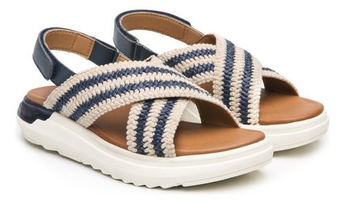 Sandalia Flexi Para Mujer Estilo 129405 Marino