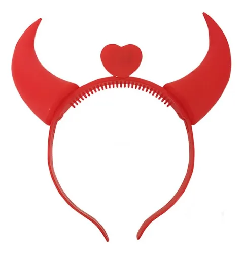 Vincha Cuernos Diablita/o Luminoso Led Cotillon Halloween 