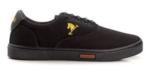 Sapatenis Tênis Masculino Play Polo Joy Preto E Amarelo