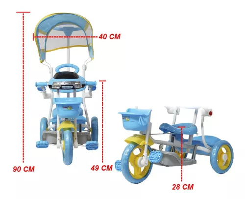 Triciclo Motoca Infantil Passeio com Empurrador Pedal Capota - Sua compra  rápida e segura 24 horas na internet !