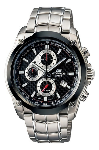 Relógio Casio Edifice Ef-524sp-1avdf Cronógrafo Cor da correia Prata Cor do bisel Preto Cor do fundo Preto