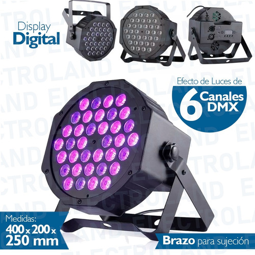 Proton Led Par 36 Led Alta Luminosidad Rgb Audioritmico Dmx
