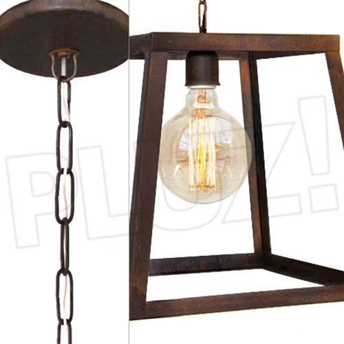 Imagen 6 de 9 de Lámpara Colgante Cubo Prisma 1 Luz - Hierro Óxido