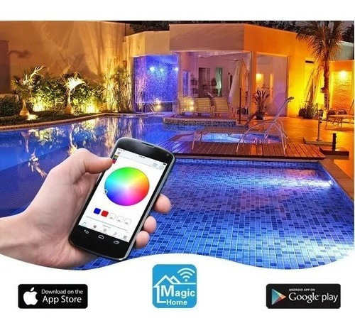 Kit 6 Hiper Led 9w Rgb 50mm Frontal Inox + Four Fix 81w Wifi