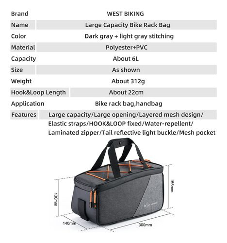 . Bolsa Traseira De Grande Capacidade Ycle Para Viagens
