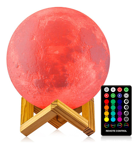 Lámpara Moon Logrotate, 16 Colores, Regulable, Recargable, 1