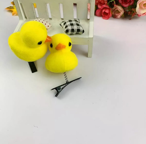 Hebilla Patito Pollito Conejito Kawaii Con Aplique Cuak Color Amarillo