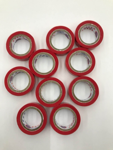 Imagem 3 de 3 de Fita Adesiva 12x10 Durex Colorido Vermelho Pacote Com 10