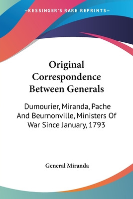 Libro Original Correspondence Between Generals: Dumourier...