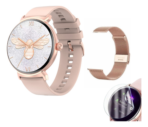 Smartwatch Dt4 New Doble Malla Y Film Protector Rosa