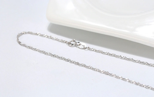 Cadena Collar Singapur Para Mujer En Plata Italiana 925