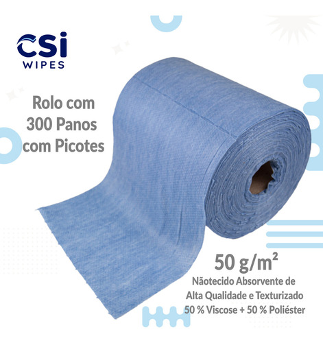 300 Panos Limpeza Profissional Industrial Multiuso Azul