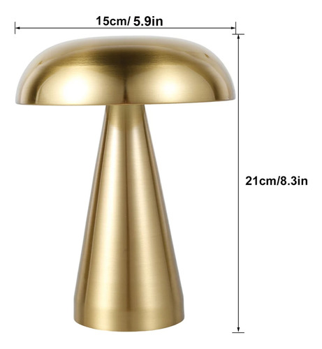 Lámpara De Mesa Led Portátil Inalámbrica Con Forma De Hongo,