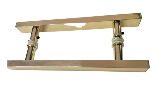 Puxador H Aluminio Dourado 40cm X 30cm Para Portas Vidro
