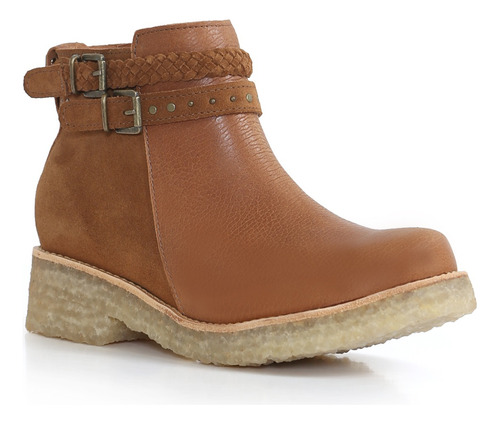 Botin Kebba Mujer Crepe Calixto Texas/renob. Tostado
