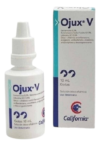 Ojux V Gotas Óticas Y Oftálmicas Perros Gatos 10ml