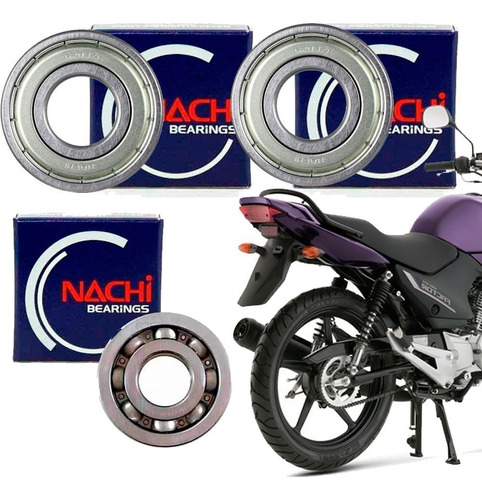 Kit Rolamento Roda Traseira Ybr 125 Factor 125 Nachi