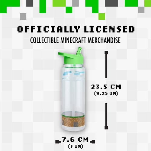Botella De Agua Paladone Minecraft Con Calcomanías Adicional