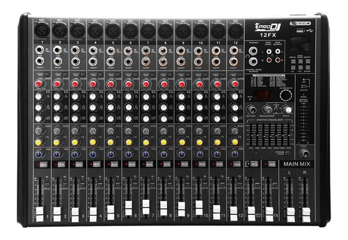 Consola Análoga Con Bluetooth 12fx Pro Dj Ecualizador 