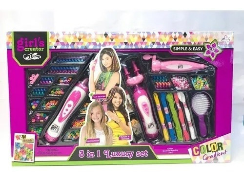 Set 3 En 1 Para Hacer Pulseras Chaquiras Girl`s Creator