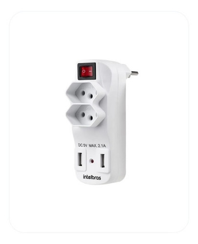 Imagem 3 de 5 de Adaptador De 2 Tomadas E 2 Usb- Eac 1002