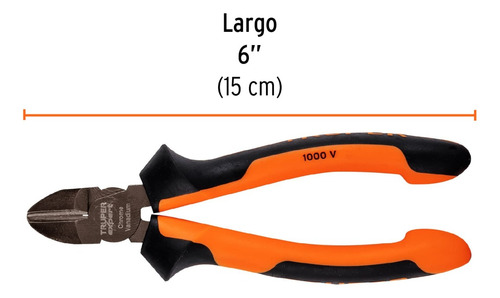 Pinza Corte Diagonal 6 Mango Comfort Grip, Truper Expert
