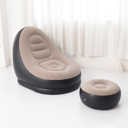 Sillón Inflable Para Descansar, Sofá Perezoso Con Taburete