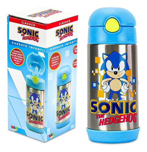 Garrafa Térmica Infantil Sonic Azul 350 Ml