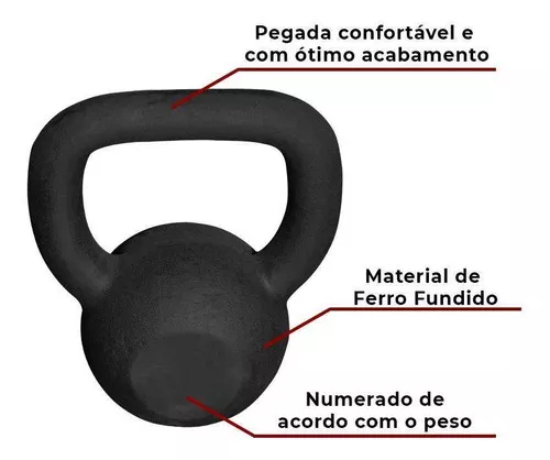 Kettlebell Pintado 20Kgs Crossfit Treinamento Funcional