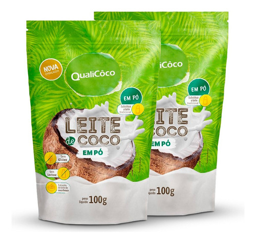Kit 2 Leite De Coco Em Pó Qualicôco 100g