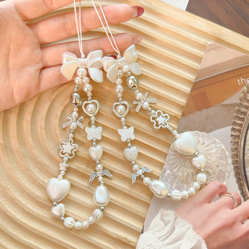 Llavero Con Forma De Corazón Y Forma De Lazo Blanco Con Form