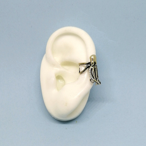 Arete Ear Cuff Pulpo Simulador De Plata Ley .925