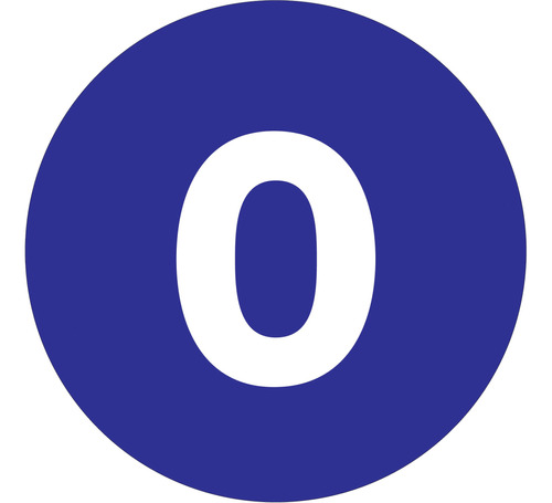 Etiqueta Numero  0  Circulo 4  Azul Oscuro 500 Rollo 1