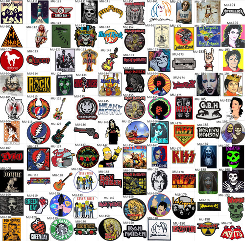 15 Parches Sticker Tela Escoger Celular Rock Metal Hello Bad