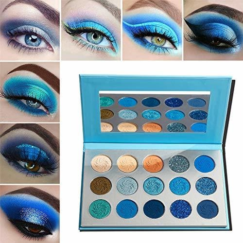 Maquillaje De Paleta De Sombra De Ojos Azul, Sombra De O