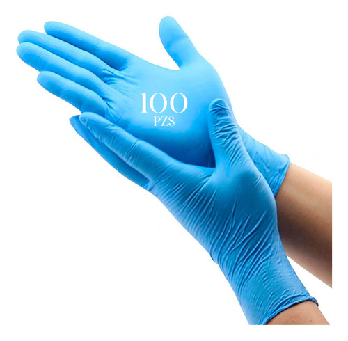 Guantes descartables antideslizantes SelectShop Signature Guantes de Nitrilo color azul talle XL x 100 unidades
