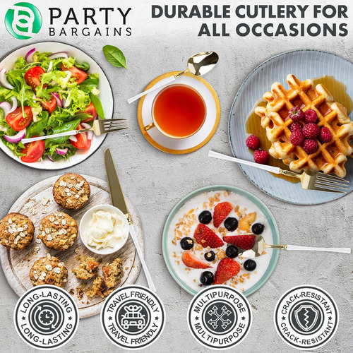 Party Bargains Juego De Cubiertos De Plástico Desechables, 4