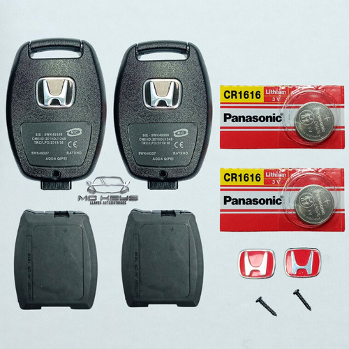 2 Carcasa Llave Honda Accord Civic 2006 A 2007 Botonera Pila