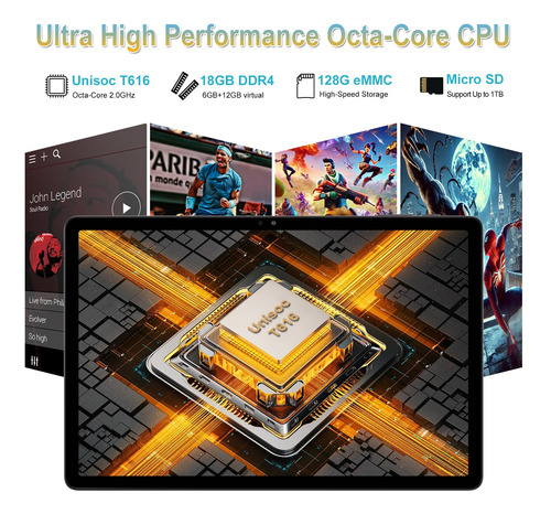 Tablet Braiuen De 11 Pulgadas Con Pantalla Android 14 2k, 18