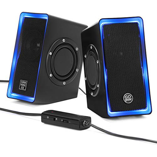 Altavoces De Ordenador Gaming Luz Led Azul Sonaverse O2...