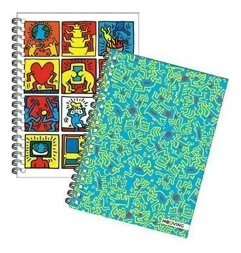 Cuaderno 16x21 Espiral T D 80 Hjs Keith Haring Mooving 5166