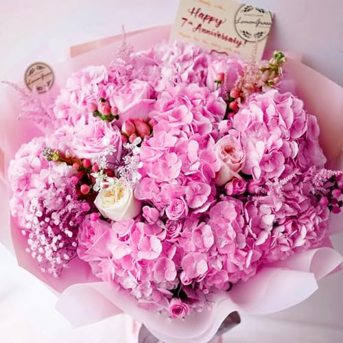 5 Piezas De Flores Artificiales De Hortensia Con Tacto Real