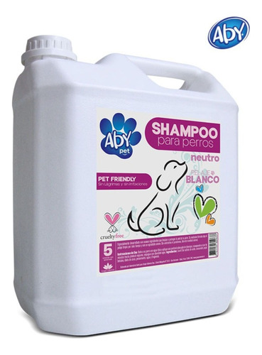 Imagen 1 de 1 de Shampoo Perro Pelaje Blanco 5 Litros